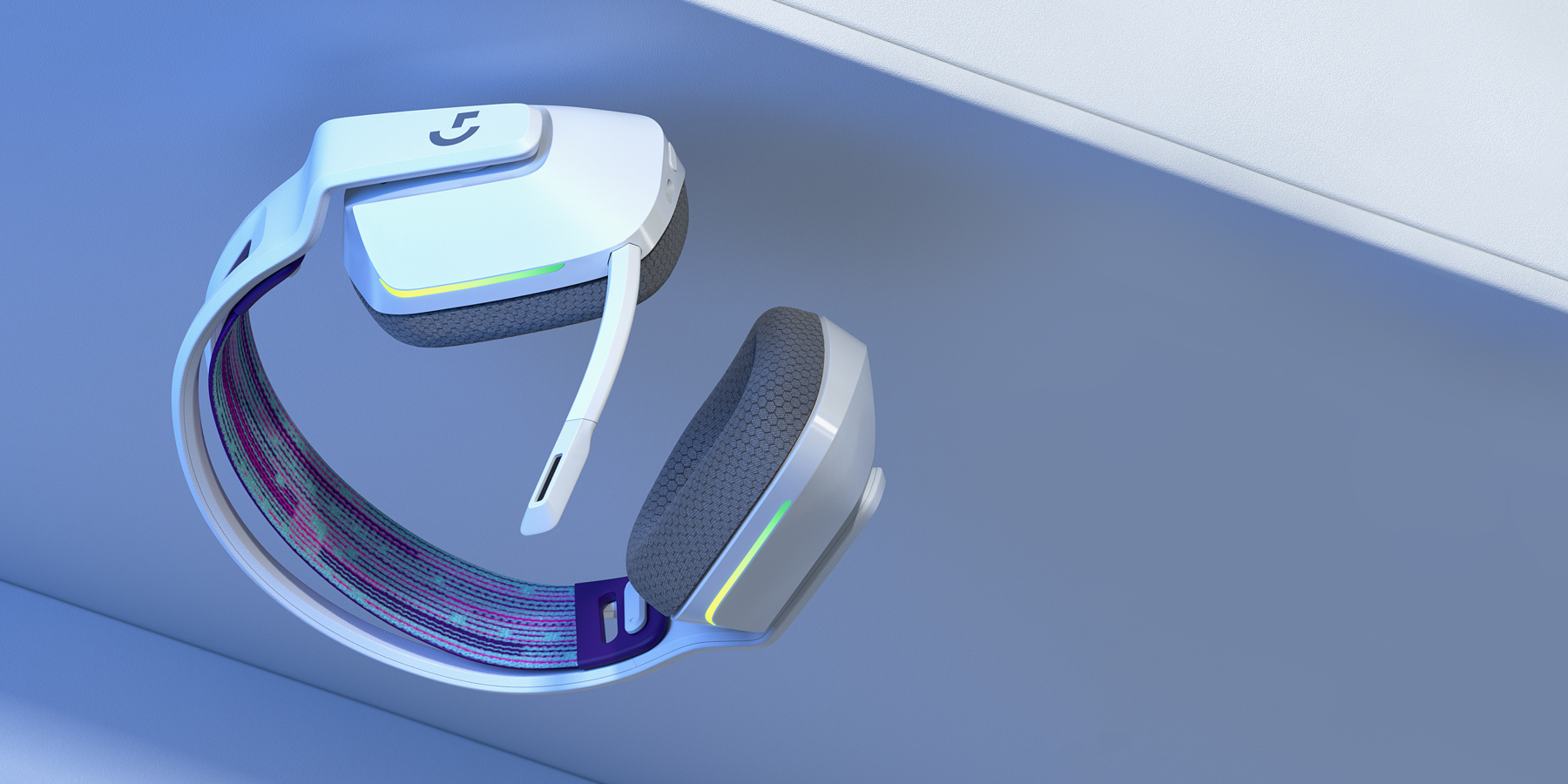 Logicool G733 ゲーミンクヘッドセット ホワイトRGB マイク付き G733 超軽量ワイヤレスゲーミングヘッドセット カナダ